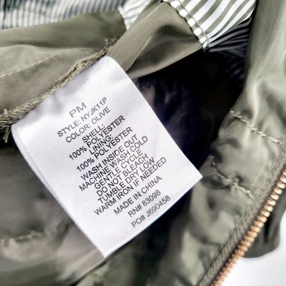 Cavalini Green Cinched Waist Hooded Windbreaker Jacket Women’s Sz Medium Petite - Picture 8 of 8